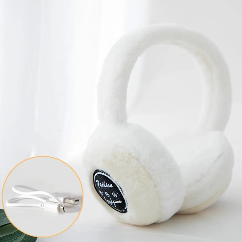 white Новинка, зимние Bluetooth наушники для женщин, теплые защитные наушники, умные наушники - Цвет: white