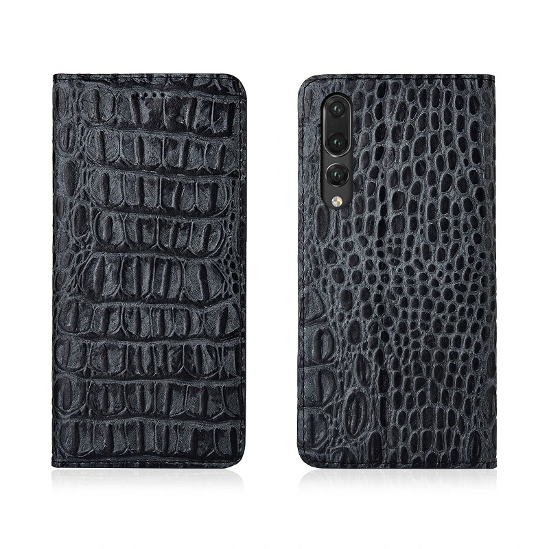 

Crocodile Back Pattern Genuine Real Leather Magnetic Flip Phone Bag For Huawei P20 Pro/Huawei P20/Huawei P20 Lite Phone Case