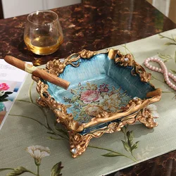 Ashtray European Style Retro Living Room Office Study Decoration Gift Resin Luxury Home Creative Furnishings