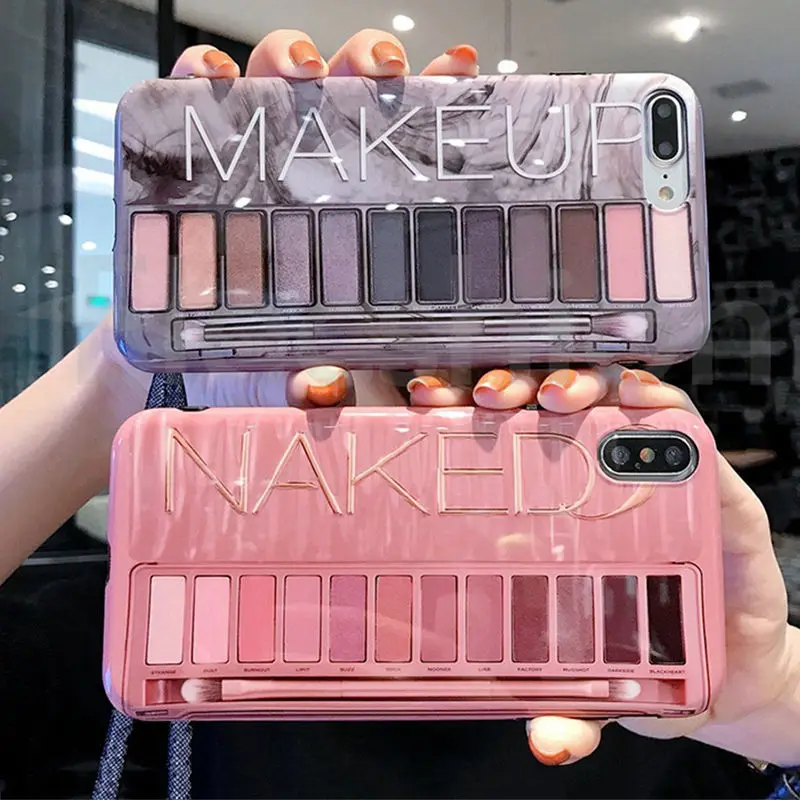Палитра теней для макияжа чехол телефона iPhone 11Pro Max XR XS глянцевый мягкий