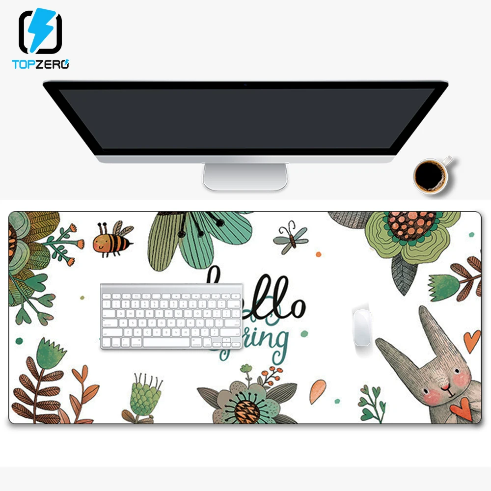 Simple Style 80*30cm Gaming Mouse Pad Large Rabbit Logo Computer Mousepad XXL Rubber Office Desk Ma