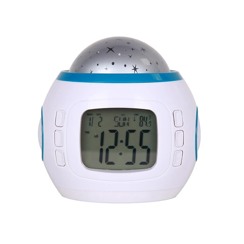 Настенный ЖК-проектор, цифровой будильник с температурой голоса, красочный светильник, будильник, кольца, температурный дисплей, креативный будильник