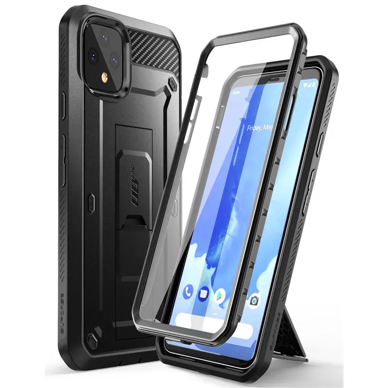 SUPCASE For Google Pixel 4 XL Case() UB Pro Full-Body Rugged Holster Clip Protective Cover with Built-in Screen Protector - Цвет: Black