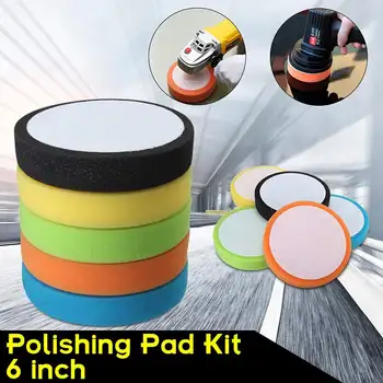 

6 Inch 150mm Soft Flat Sponge Buffer Polishing Pad Kit For Auto Car Polisher
