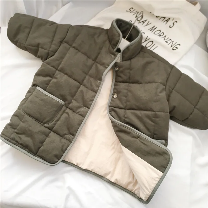 Korea Style Girls Boys Thicken Coat Winter Fashion Baby Boys Jacket Kids Clothes 1-6 Years