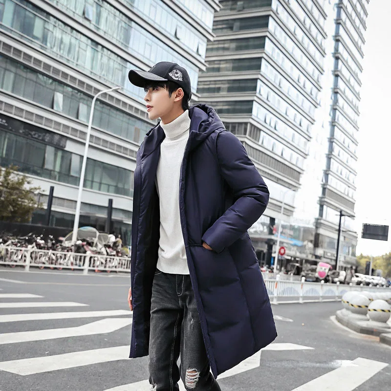 6 Зимний Уплотнённый тёплый мужской Parkas плюс размер 5XL Slim Fit сплошной цвет куртки с капюшоном Мужское пальто мужской длинный пуховик - Цвет: 6