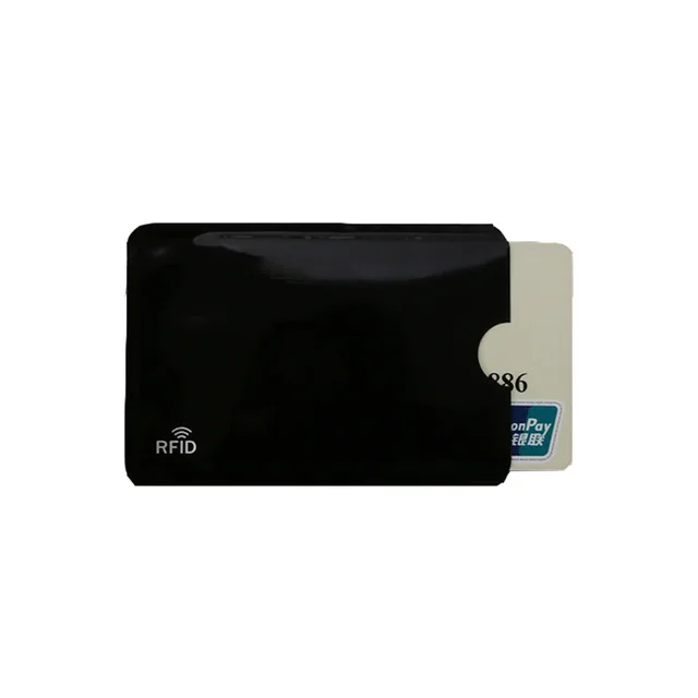 Анти Rfid кошелек сумка для визитных карточек против сканирования RFID Блокировка банковских карт кошелек NFC экранирующая Сумочка для защиты конфиденциальности BAG1036 - Цвет: Black