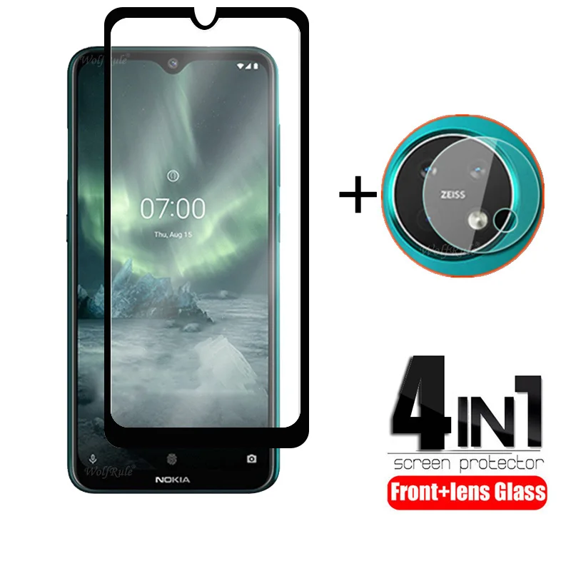 4-in-1 For Nokia 7.2 Glass For Nokia 7.2 Tempered Glass Screen Protector Protective Camera Flim For 