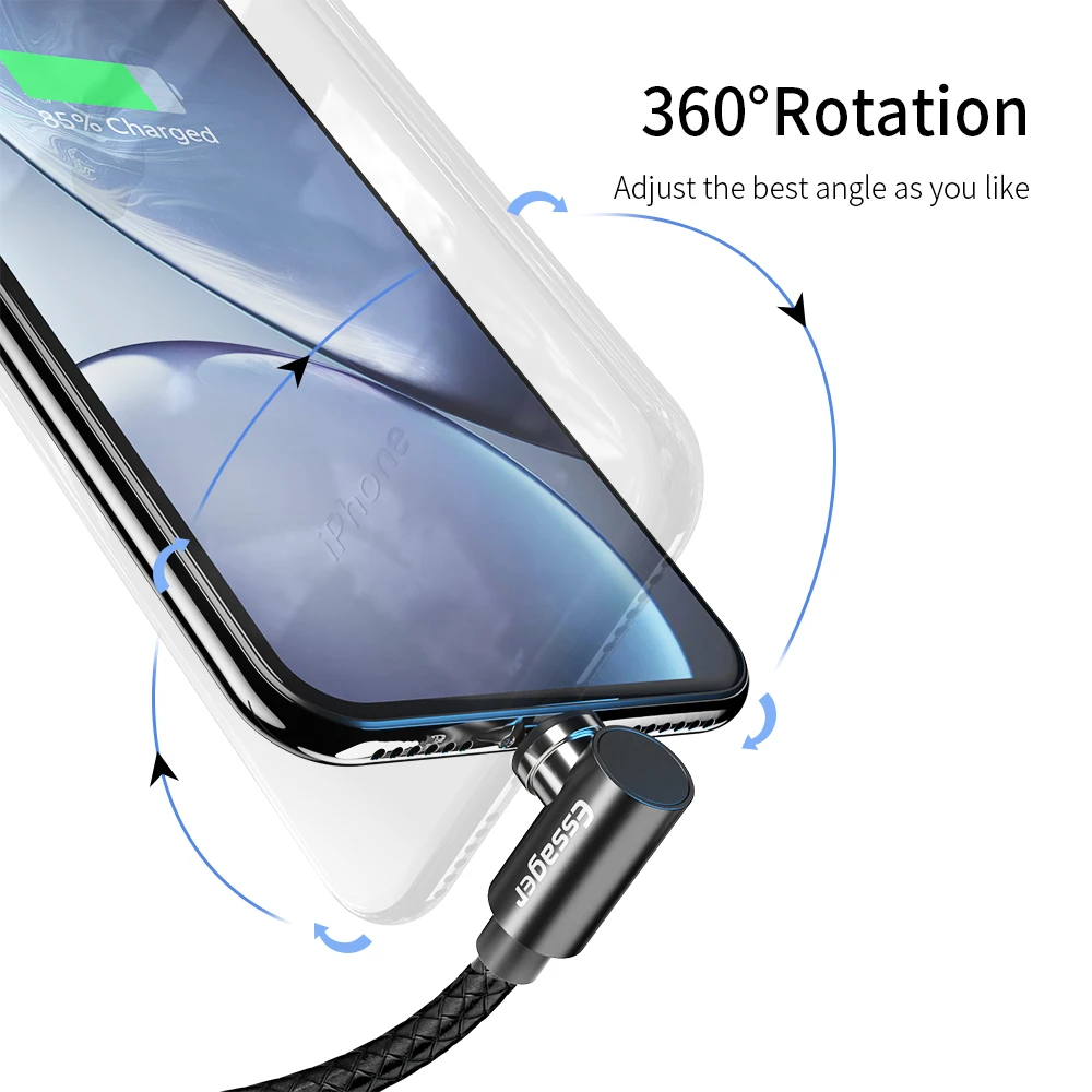 Магнитный кабель Essager mi cro usb type C адаптер зарядное устройство для iPhone 11 XS Xiaomi mi 9 Red mi кабель Быстрая зарядка Магнитный шнур для телефона