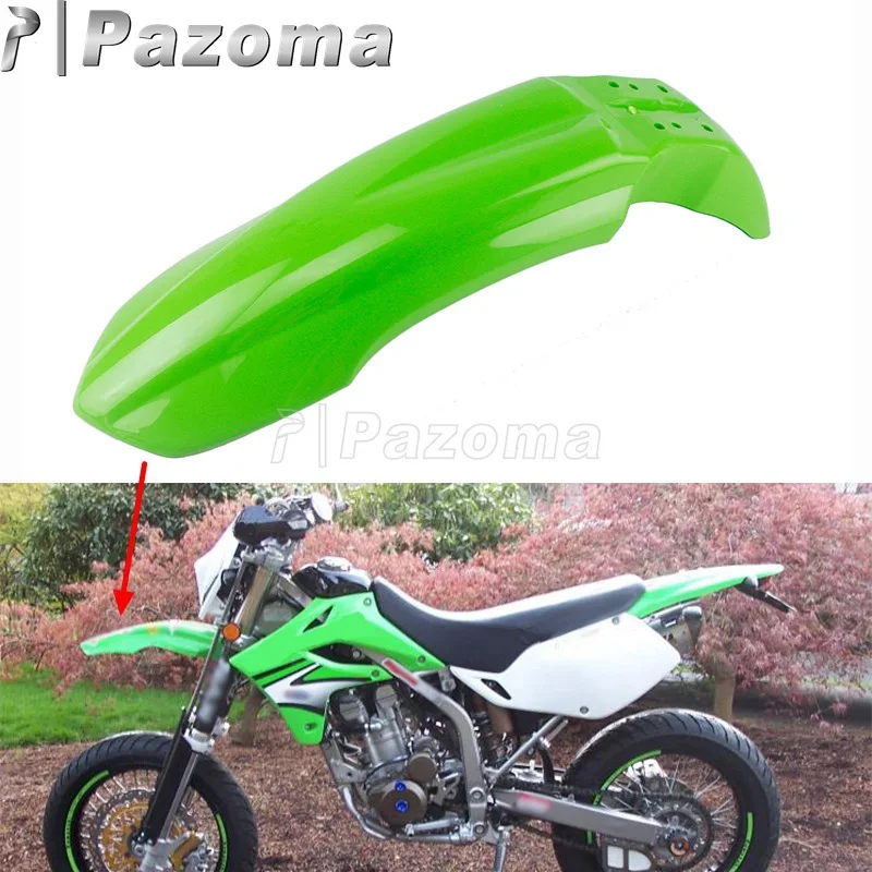 Переднее крыло для мотоцикла Kawasaki KLX150 зеленый пластиковый брызговик мотокросса