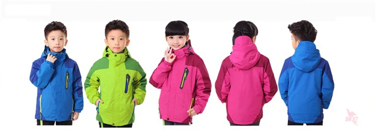 2 в 1 Детская ветрозащитная двухслойная походная куртка зимняя спортивная куртка с капюшоном для мальчиков и девочек детская флисовая одежда для кемпинга