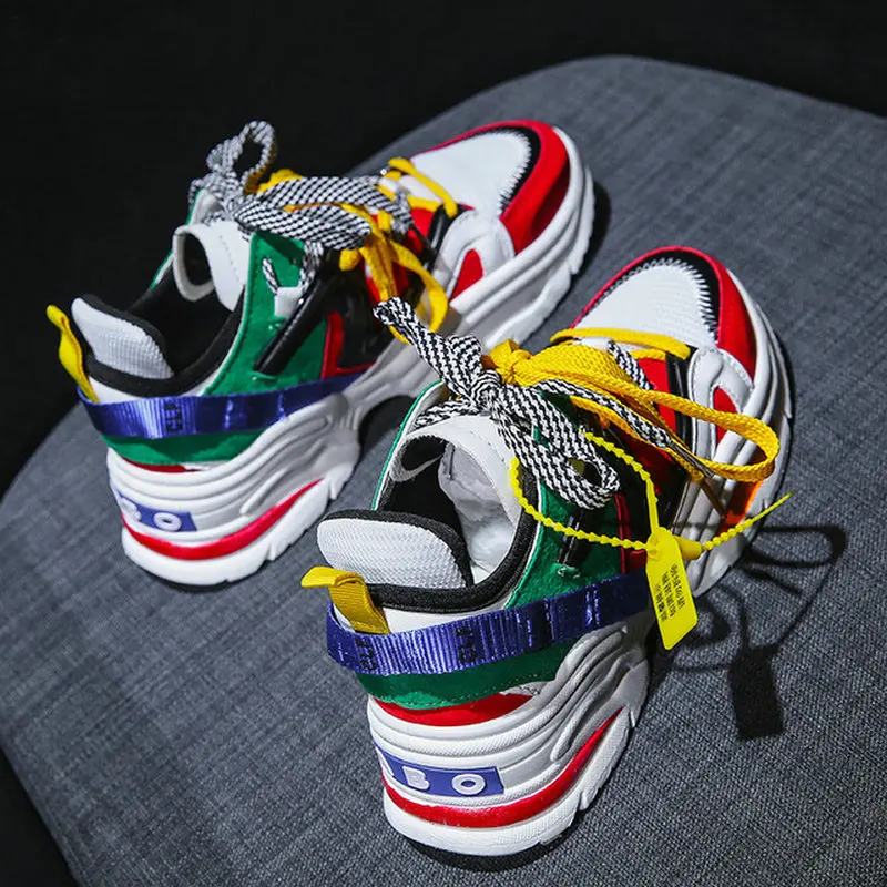 

2019 Women Casual Sneakers Shoes Outdoor Trainers Girl Height Increasing Shoes Women wedges platform Vulcanized shoes big size