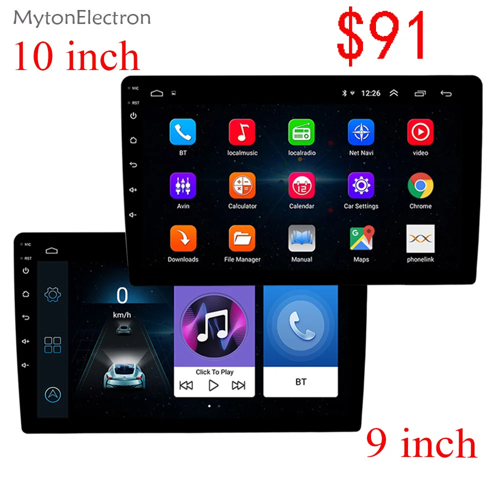 Универсальный автомобильный радиоприемник 9/10 дюйма Android 8 1 2 Din на DVD-плеер