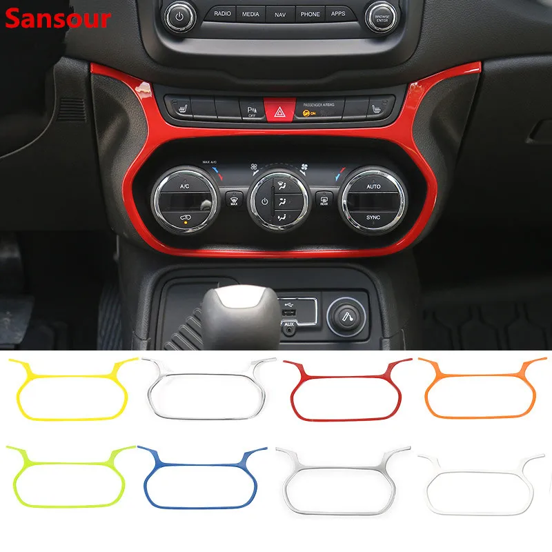 Sansour for Jeep Renegade Air Conditioning Switch Decoration Frame for Jeep Renegade- ABS Car Interior Accessories