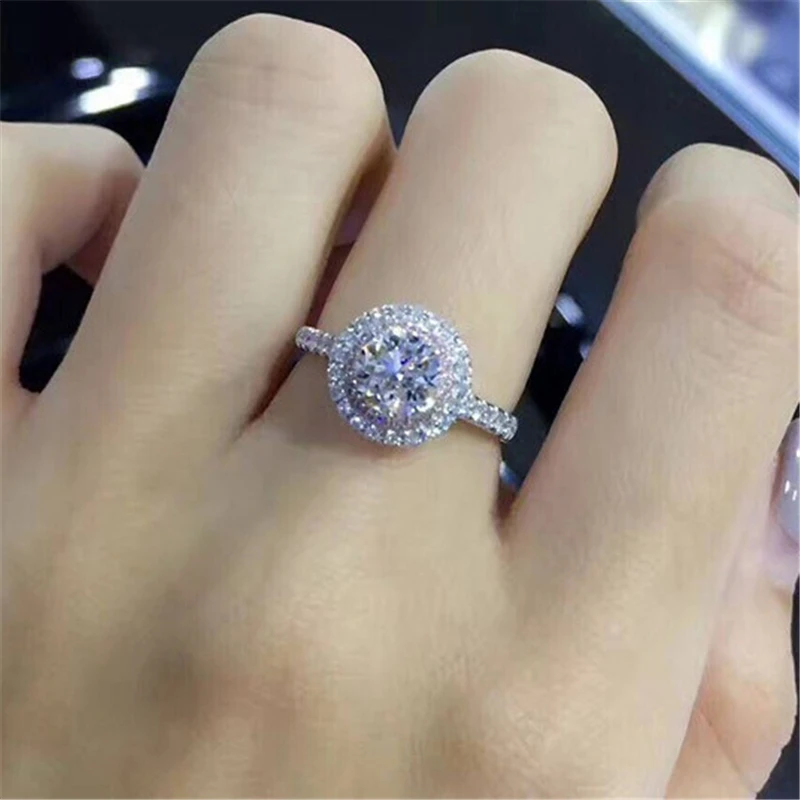 

S925 Sterling Silver 1.5 Carats Diamond Ring for Women Anillos Silver 925 Jewelry Wedding Bijoux Femme Diamond Ring Gemstone