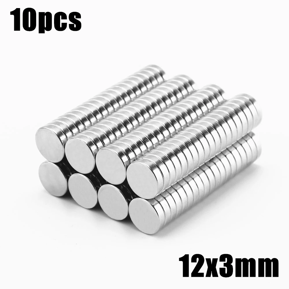 

10pcs 12x3mm Super Powerful Strong Bulk Small Round NdFeB Neodymium Disc Magnets Dia 12mm x 3mm N35 Rare Earth NdFeB Magnet