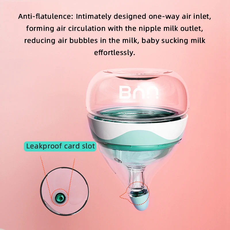 80ml Wide Mouth Baby Bottles, Anti-Flatulence, Feeding Bottle Easy To Clean, Light and Compact, Suitable for Babies