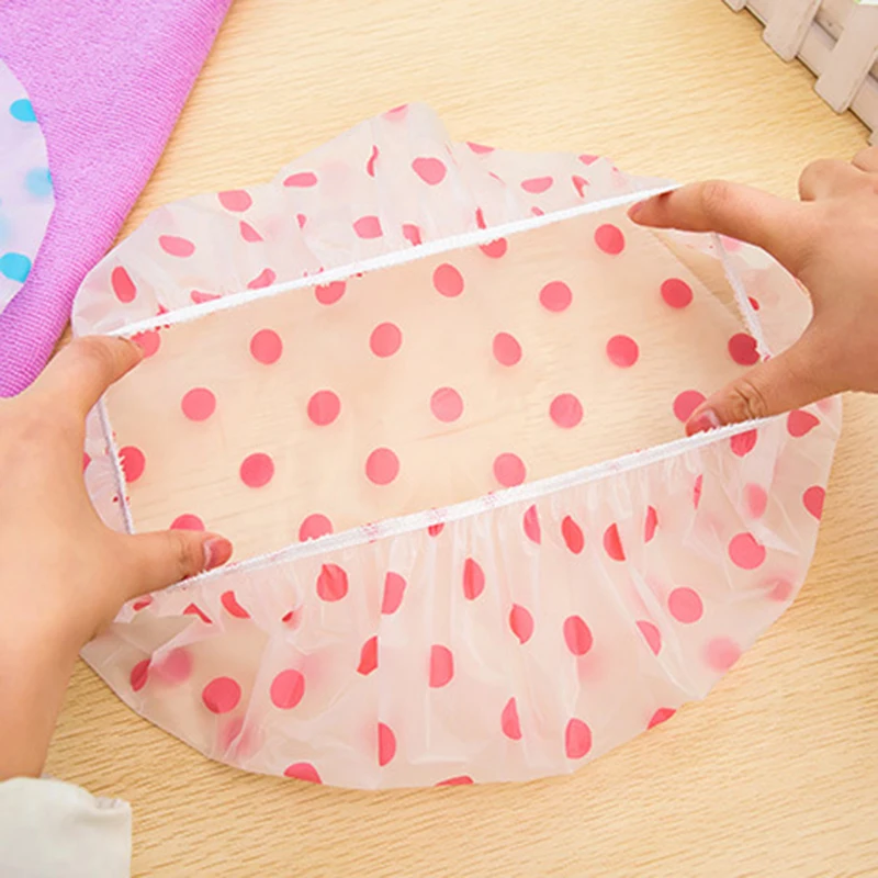 Shower Caps Bathing Waterproof Adult Hair Drying Caps Dustproof Plastic Head Covers for Women Hair Salon Elastic Shower Cap 4