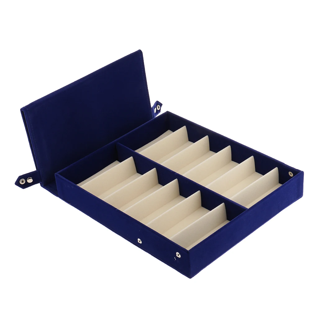 12 Slot Eyeglass Storage Box - Vintage Red Velvet Sunglass Glasses Display Case Storage Organizer Collector