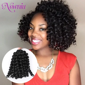 Ombre Synthetic  Braiding Hair Jumpy Wand Curl Crochet Braids Crochet Hair Extension for Black Women Jamaican Bounce Curly Hair 1