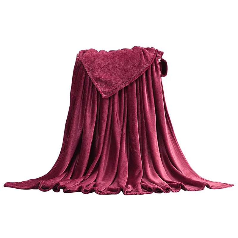Зимнее одеяло плюшевое покрывало для кровати утолщенное одеяло для дивана s теплое покрывало s на диване комфортное покрывало товары для спальни - Цвет: Wine red