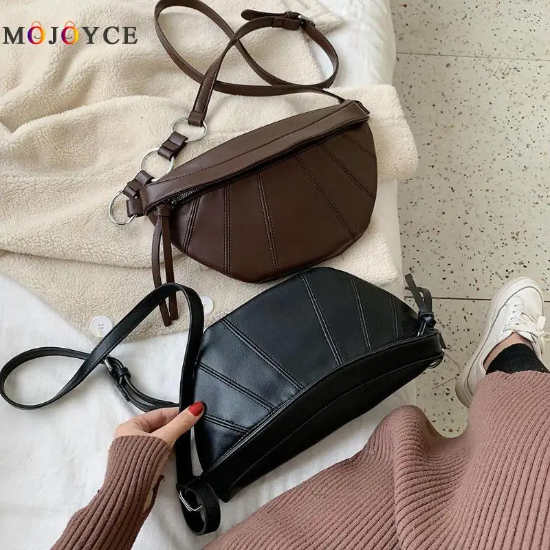 Женская Ретро сумка через плечо из искусственной кожи Модная однотонная сумка на плечо