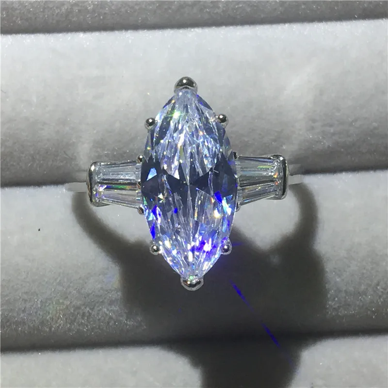 Choucong изысканное кольцо с маркизой 6ct AAAAA cz 925 пробы Серебряное обручальное кольцо кольца для женщин ювелирные изделия