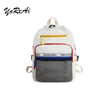 

Youda New Original Large Capacity Ladies Backpack Classic College Style Student Schoolbag Solid Color Design Canvas Backpacks