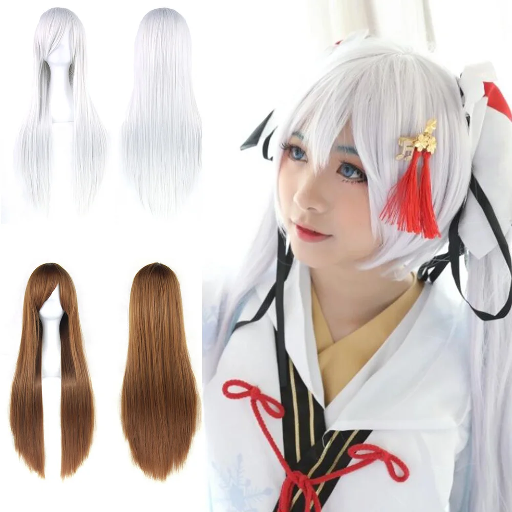 

AIYEE 38 100cm Ombre Blonde Synthetic Wigs With Bangs For Women Long Cosplay Lolita Wig Afro Easy To Match Anime Party