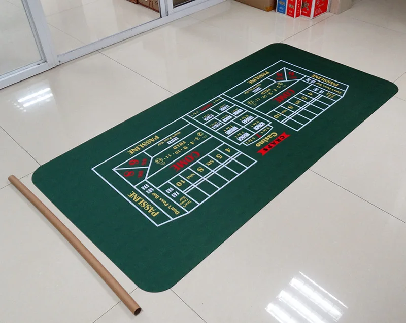 1.8M Craps Mat Rubber Table Cloth Dice Game Gift Casino layout Carry bag is free