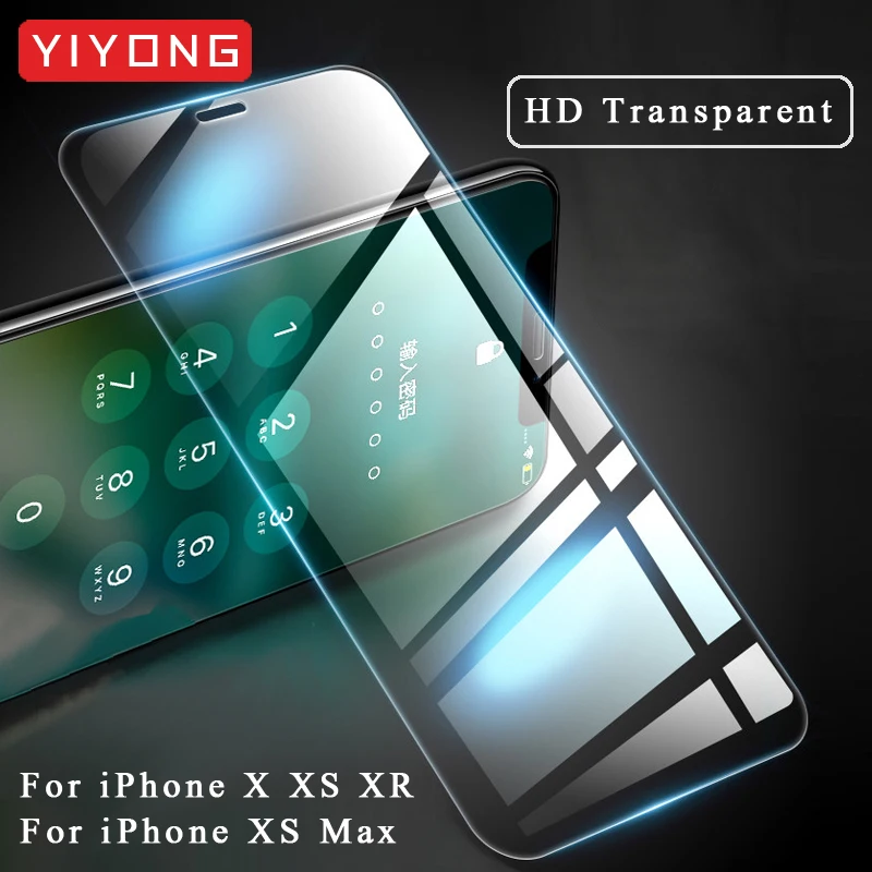 YIYONG закаленное стекло для iPhone 6 6s 7 8 Plus HD прозрачный анти синий луч света экран протектор для iPhone X XR XS Max стекло