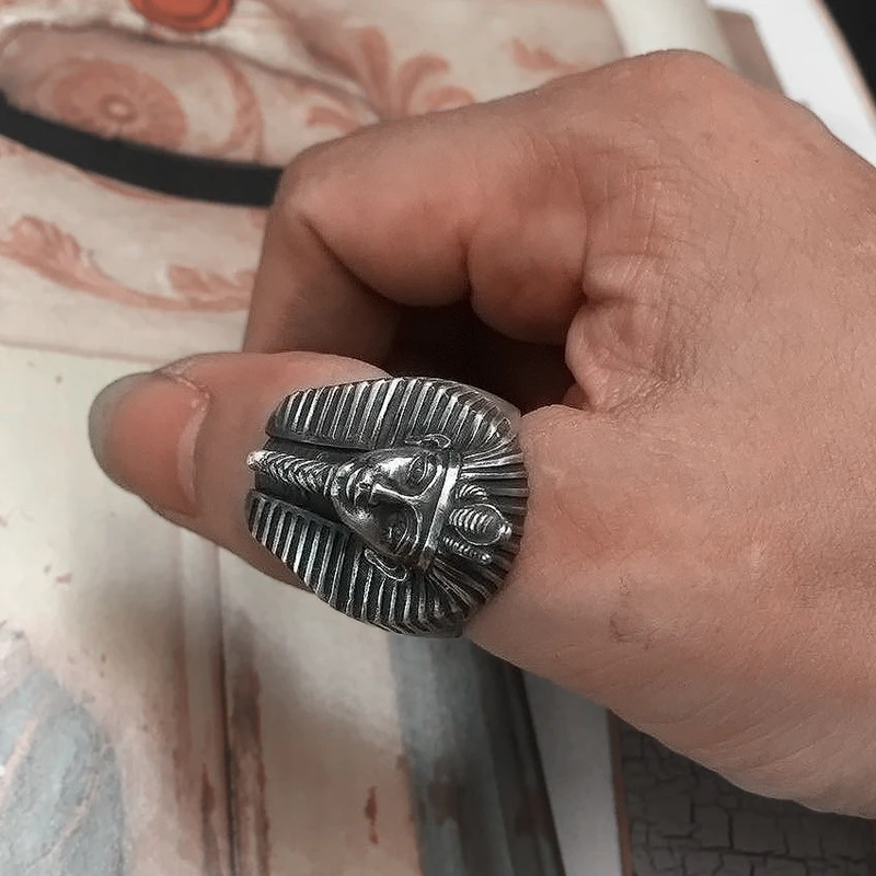EYHIMD винтажное египетское кольцо Tutankhamun мужское старинное байкерское Фараона из