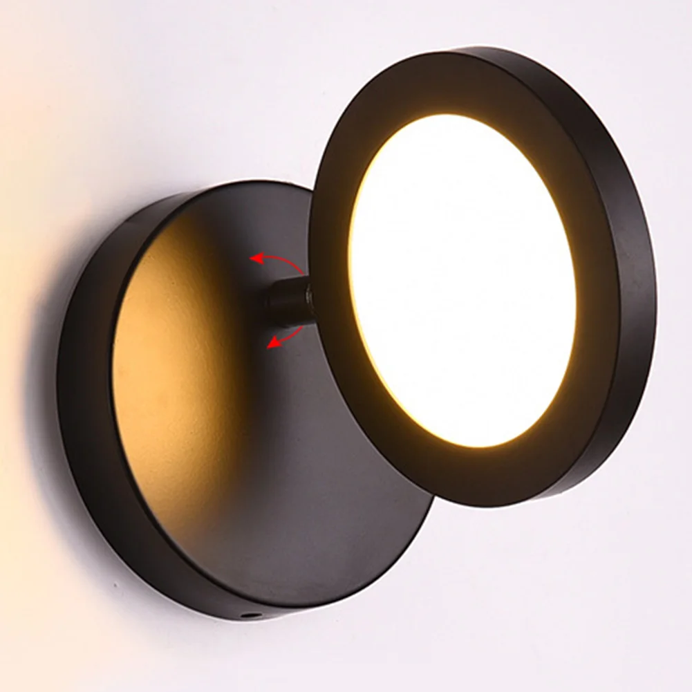 

Modern Simple Home Decor Living Room Hallway Sconce Lamp Iron Base LED Wall Light 180 Degrees Rotation Coffee Shop Button Switch