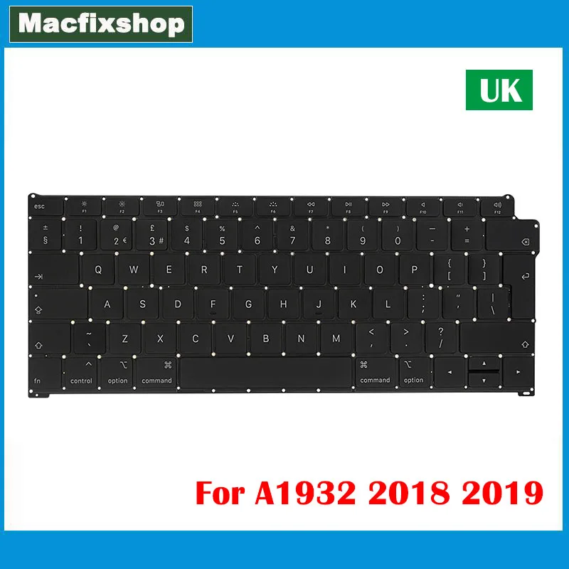 Laptop A1932 Uk Tastiera Inglese Per Macbook Air 13 Pollici Retina Uk A1932 Tastiere Retroilluminazione 2018 2019 Anno Emc 3184 Lavoro Testato