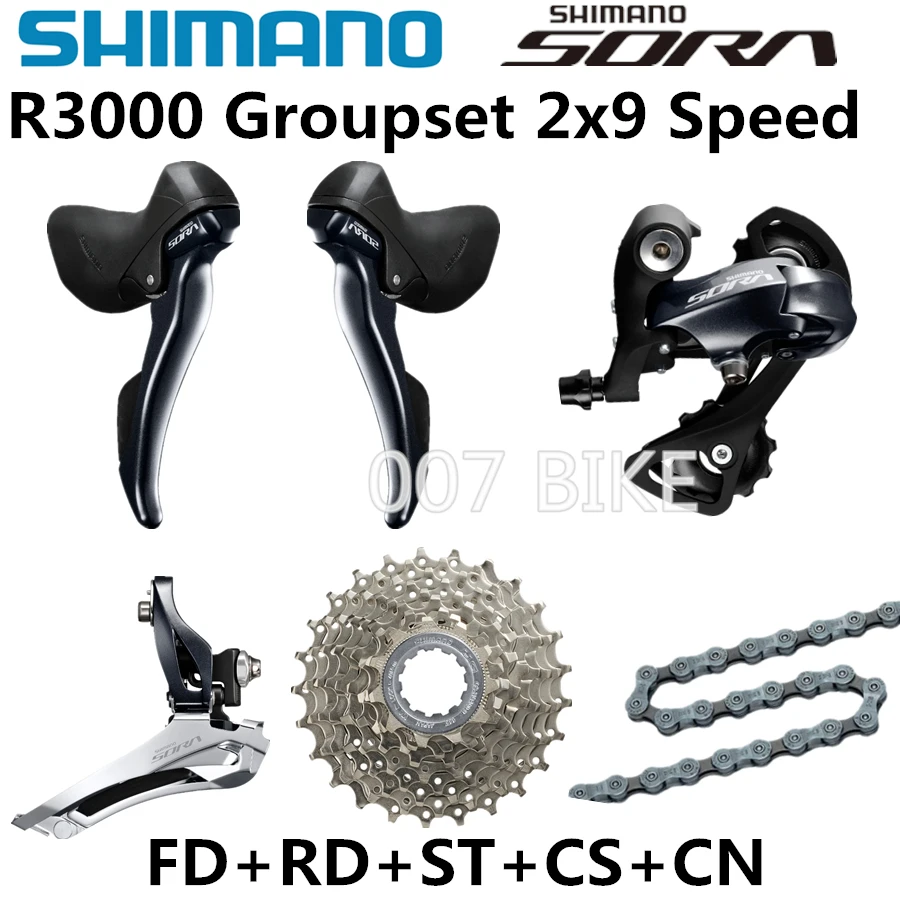 SHIMANO R3000 группа набор SORA R3000 переключатель дорожный велосипед 50-34 Т 170 мм 32 т передний переключатель задний переключатель рычаг переключения 3500