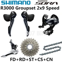 SHIMANO-desviadores R3000 para bicicleta de carretera, palanca de cambio de marchas delantero y trasero, 50-34T, 170mm, 32T, 3500