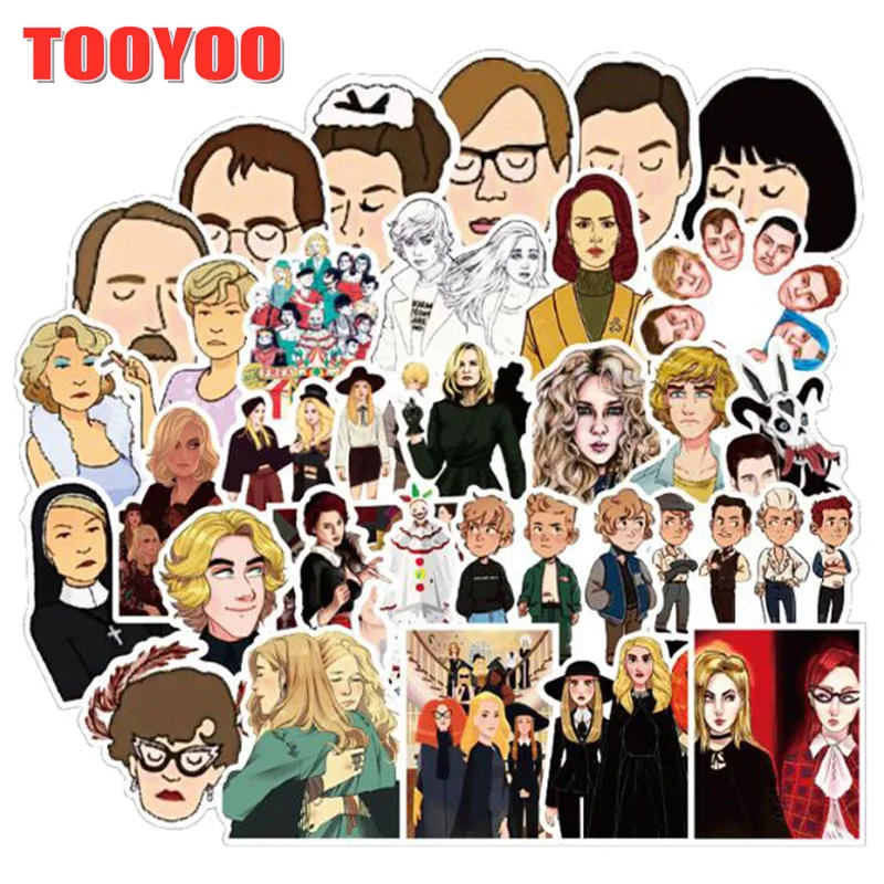 50Pcs/set Cartoon American Horror Story Waterproof Stickers For Guitar Bicycle Car Skateboard Snowboard Laptop Luggage