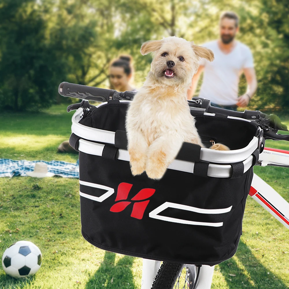 Bicycle Bag Bicycle Front Basket Collapsible Bike Handlebar Basket Pet Cat Dog Carrier Bag