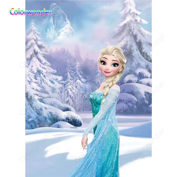 

Frozen Snow Scenery Photography Backdrops Birthday Party Decoration Baby Shower Photographic Backgrounds For Photo Studio Vinyl
