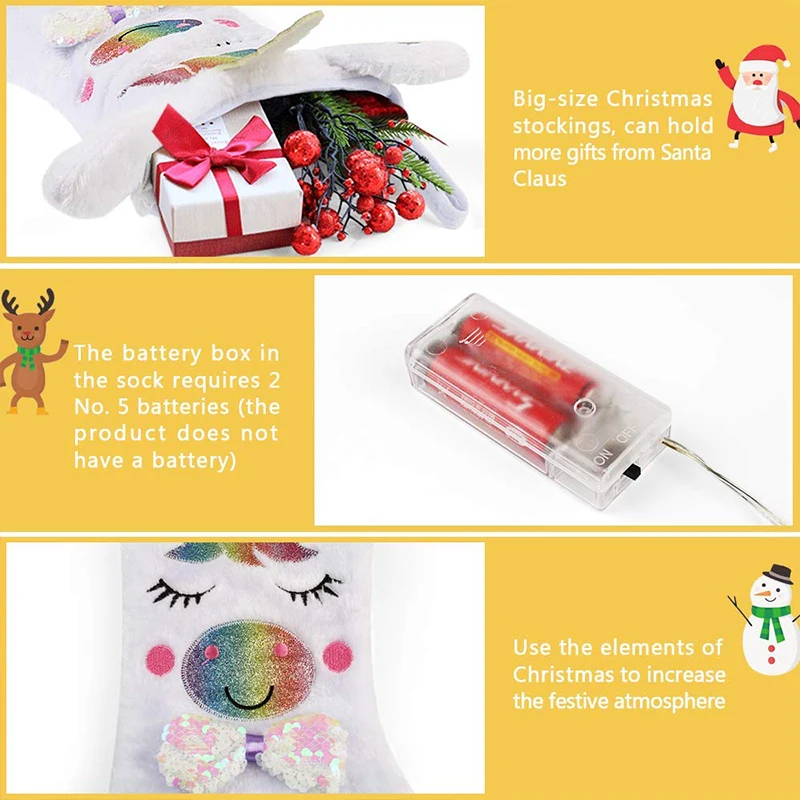 Sequined Unicorn Christmas Sock 2