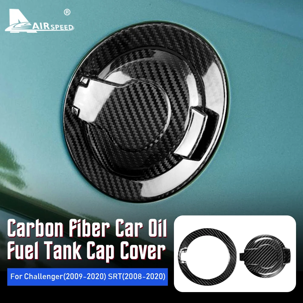 AIRSPEED Real Carbon Fiber for Dodge Challenger SRT 2008-2020 Accessories Exterior Trim Car Oil Fuel Tank Cap Cover Car Styling