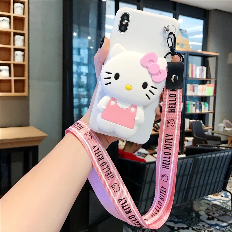 Для samsung S10 S8 S9 Note 8, 9, 10, плюс A20 20 50 70, 80, J4 J6 J8 Чехол кошелек Lucky Cat Китти Кэт силиконовый чехол-накладка из мягкого ТПУ чехол