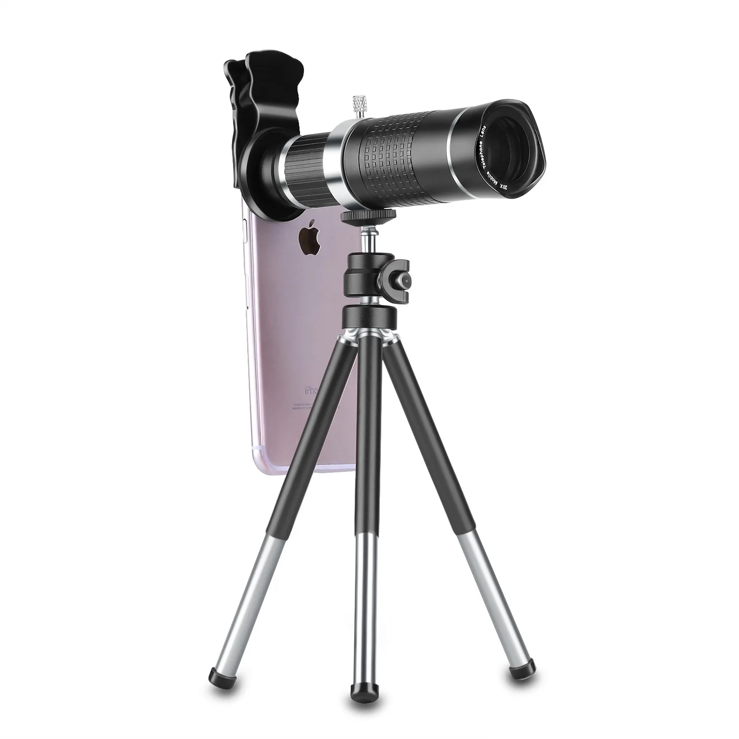 

20 Times New Style Mobile Phone Peripheral Telescope Lens Long-focus Telephoto Lens External Universal Clip 20 Times Long Teleph