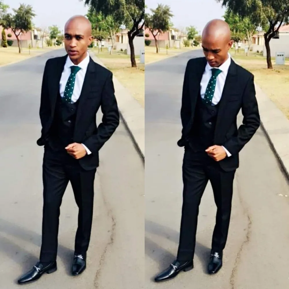 Latest Coat Pant Designs black Men Suit Prom Tuxedo Slim Fit 3 Piece Groom Wedding Suits For Men Custom Blazer Terno Masuclino