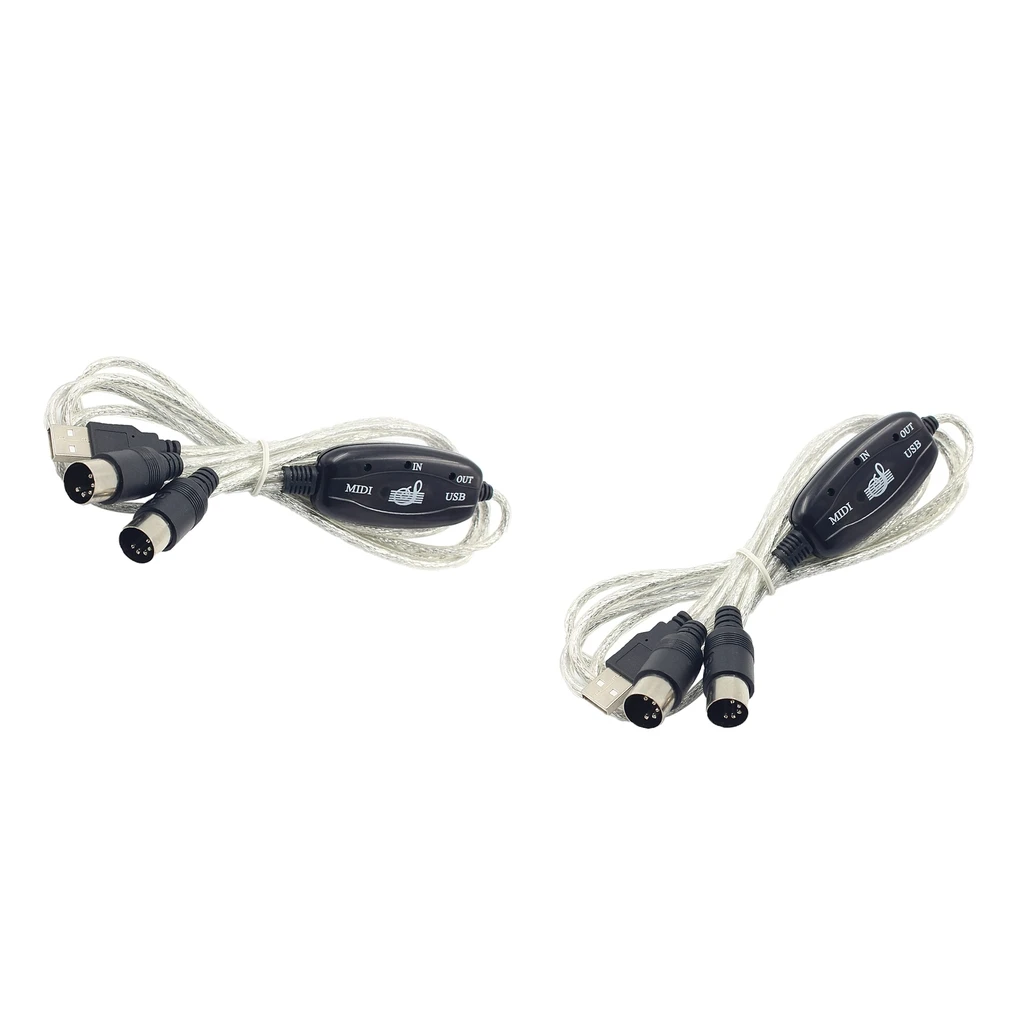 2x USB IN-OUT конвертер интерфейсного кабеля Midi PC для музыкальной клавиатуры Адаптер