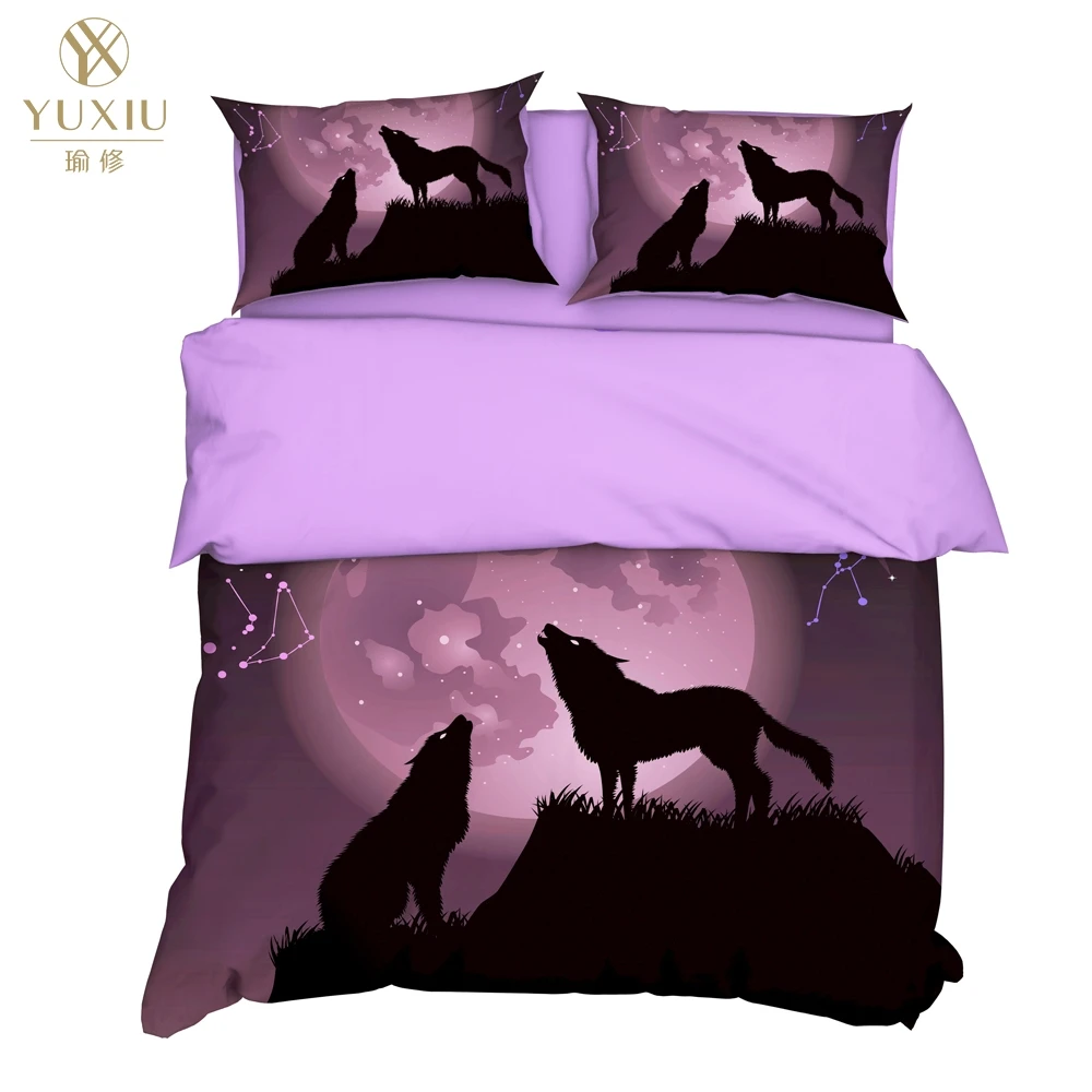 YuXiu 3D Printing Animal Wolf Duvet Covers 3Pcs Sets Bedding Set Bed Linen Cover Pillowcases King Queen Full Twin Double | Дом и сад