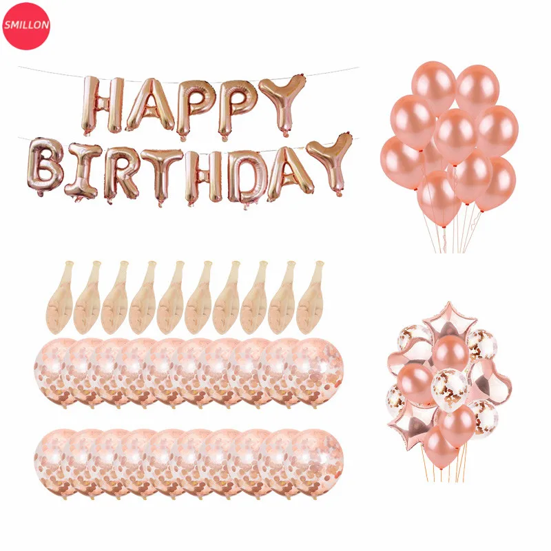 

Rose gold series latex balloon Sequin balloon letter balloon number balloon helium gas for balloons vampirina helium baloon