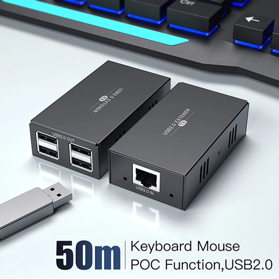 Leopard Banzai undergrundsbane 50M USB 2.0 Extender 4-Port USB Hub Over Ethernet Cat5e/6 for  PC/Microphone/Webcam No Driver Needed, USB RJ45 LAN Extension _ -  AliExpress Mobile