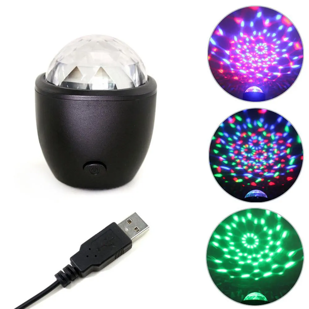 

LED Stage Disco Ball Projector Party Flash DJ Lights LED USB Mini Voice Activated Crystal Magic Ball lights for Home KTV Bar