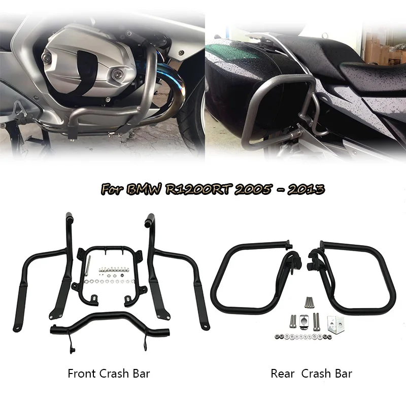 

For BMW R1200RT R 1200 RT 2005-2013 2009 2010 2011 2012 Front&Rear Engine Guard Highway Freeway Crash Bar Fuel Tank Protector